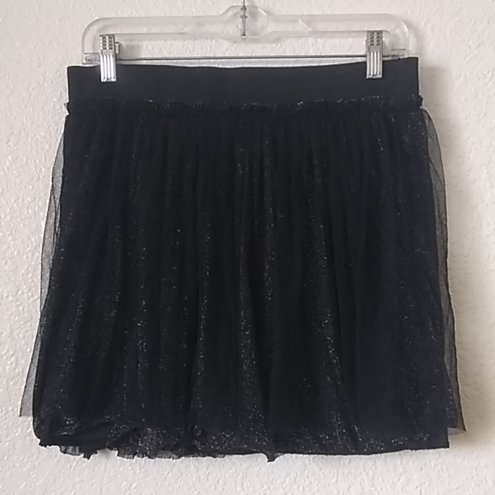 FINAL MARKDOWN Ladies' Pronto Tulle Overlay Shimmer Miniskirt lrg